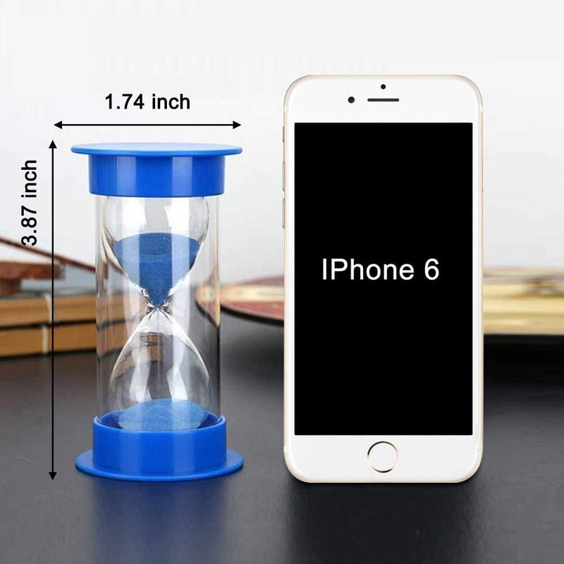EMDMAK Sand Timer, Acrylic Hourglass Colorful Sandglass Timer 1 min/2 mins/3 mins/5 mins/10 mins/15 mins Sand Clock Timer for Games Classroom Home Office(Pack of 6) - Image 3